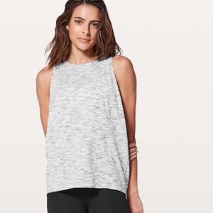 Lululemon Low Key Tank in Tiger Space Dye Black White.